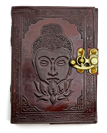 Buddha/Lotus Flower Leather Embossed Journal